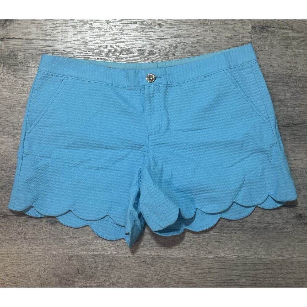 Lilly Pulitzer Buttercup Shorts 12 Scalloped Blue EUC 5” Inseam